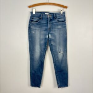 Moussy Jeans Womens 29 Medium Wash Distressed Stretch Mid Rise Skinny